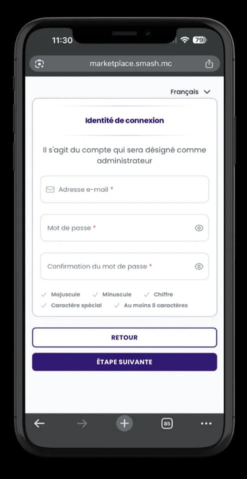 Créez votre compte Smash